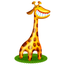 Giraffe souriante (jeu de mots avec JRAF)